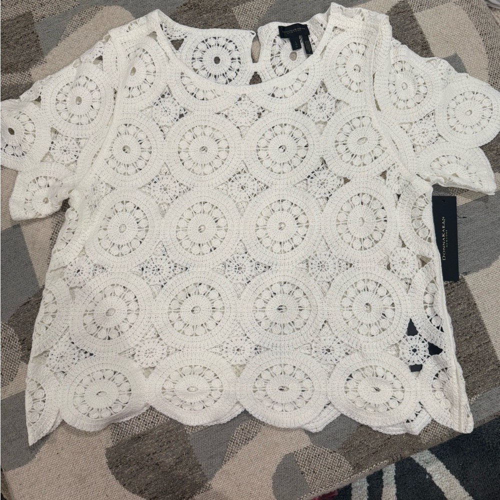 Donna KARAN CROCHeted PULLOVER NWT